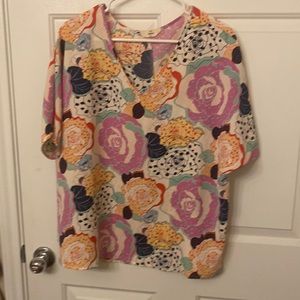 Pop art print blouse size large
